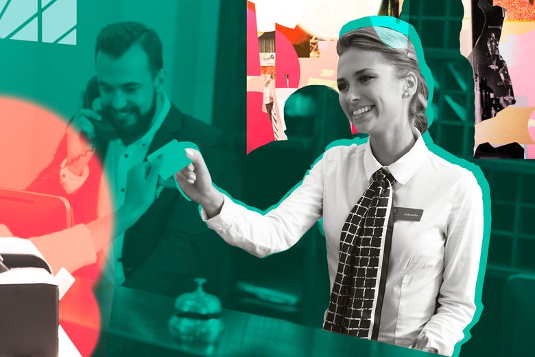Happy hotel staff.